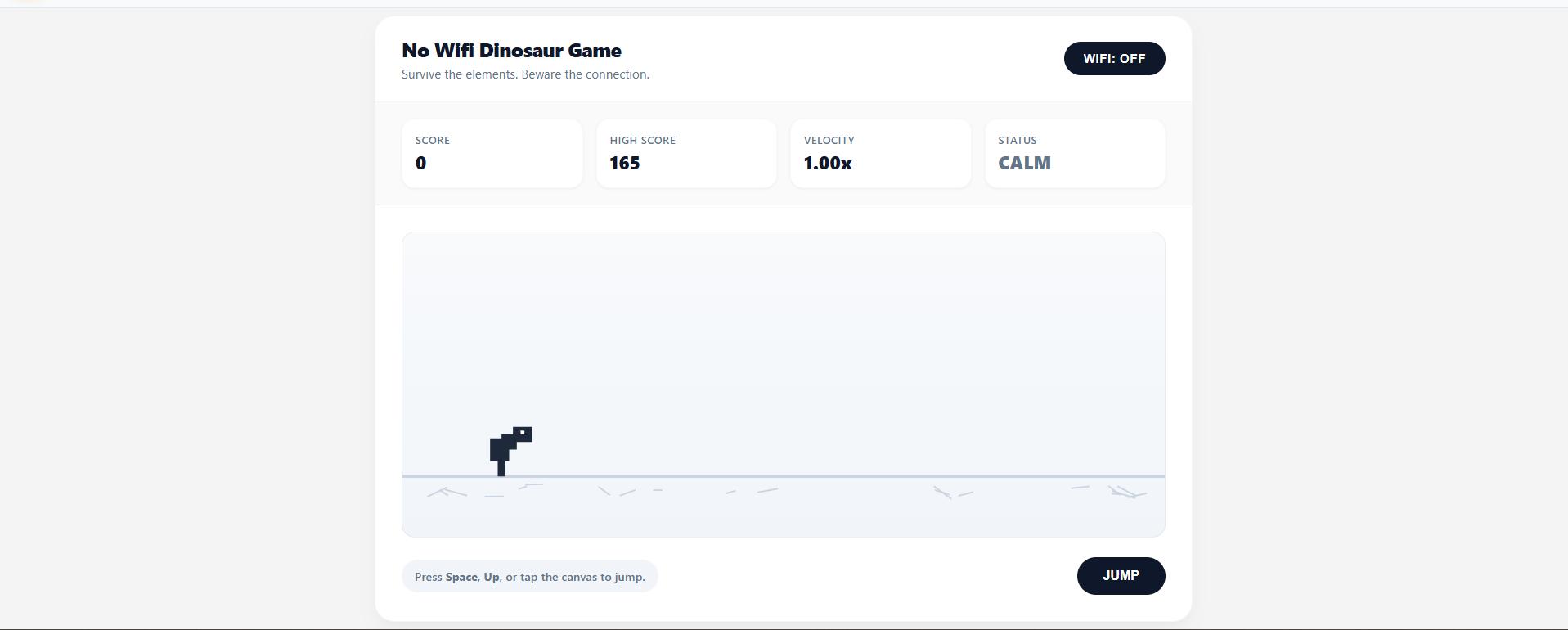 No Wifi Dinosaur Game  screenshot 1