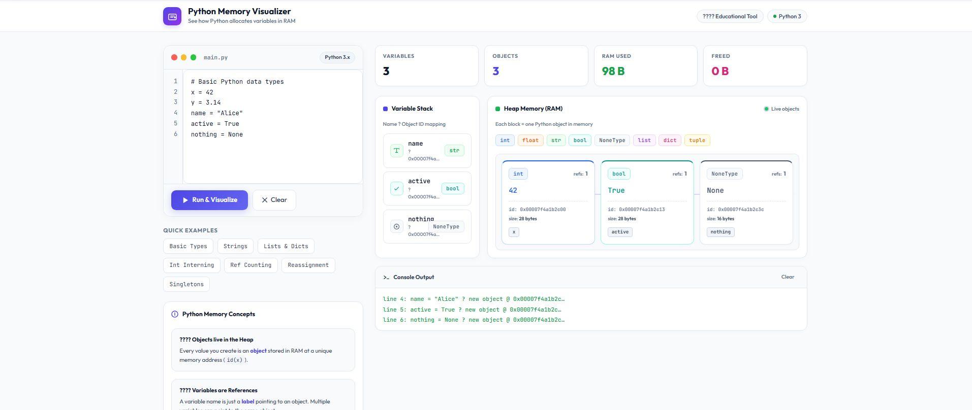 Python Memory Visualizer screenshot 2