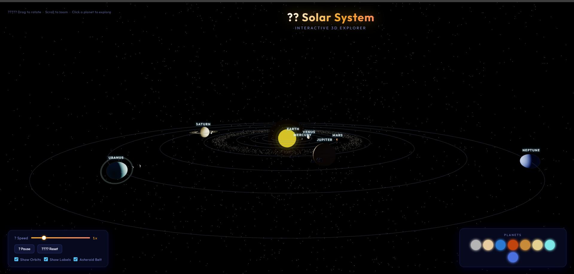 solor system 3d screenshot 1