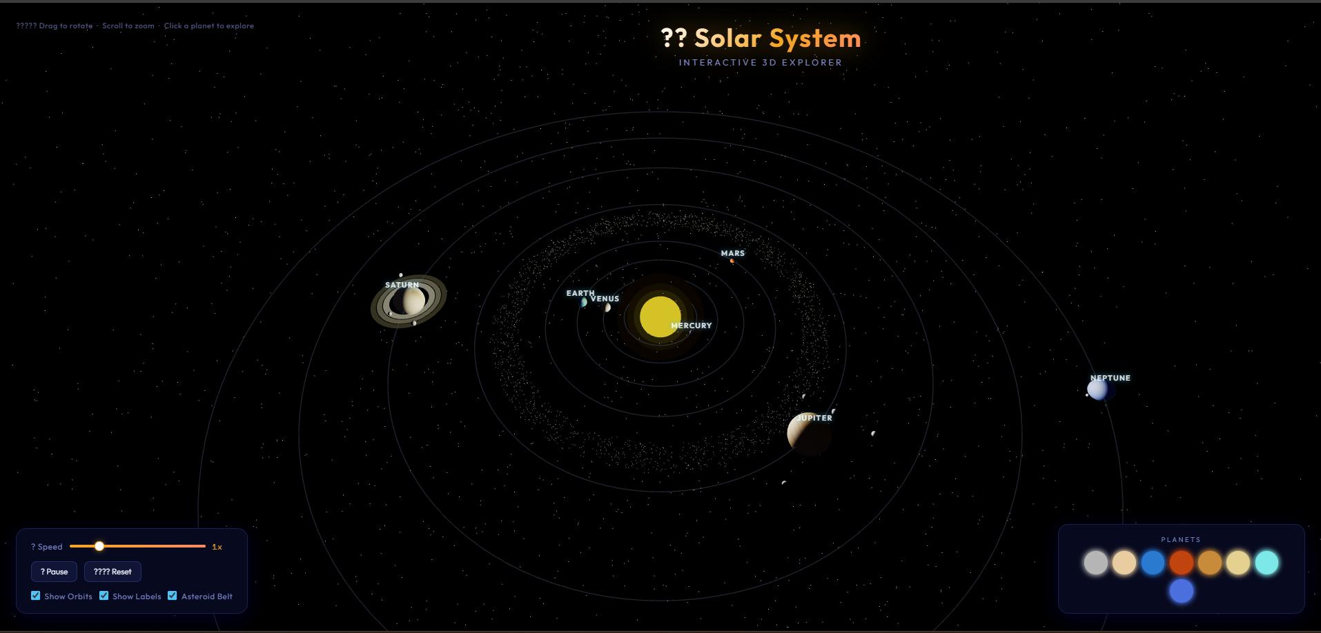solor system 3d screenshot 2