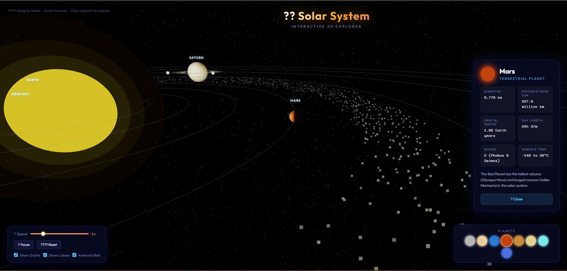 solor system 3d screenshot 3